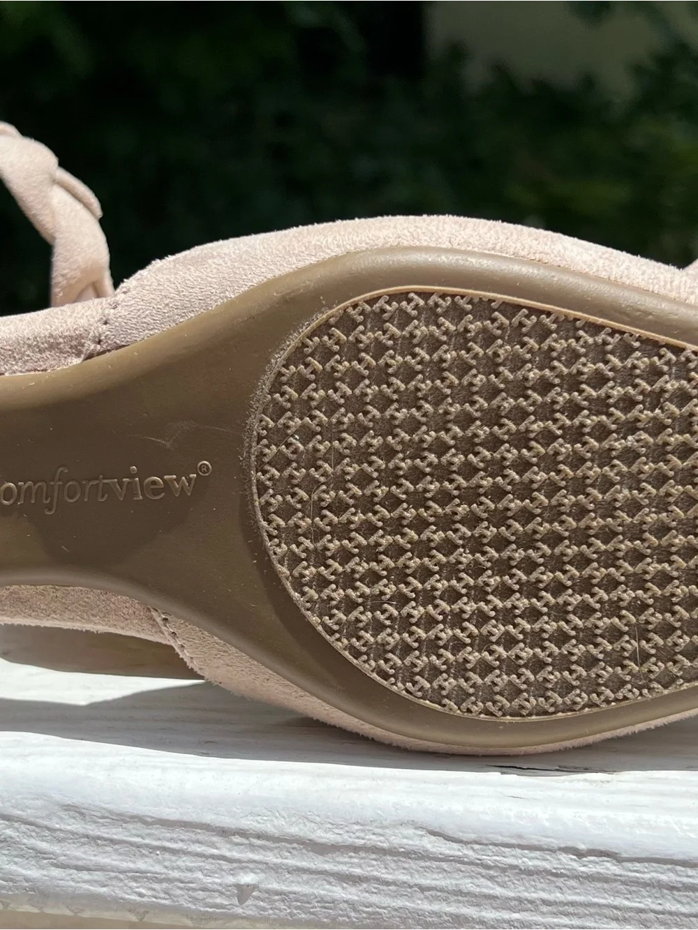 comfortview Braided Ankle-Strap Flats in Taupe